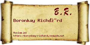 Boronkay Richárd névjegykártya