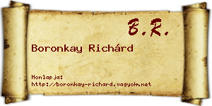 Boronkay Richárd névjegykártya