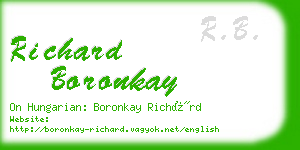 richard boronkay business card